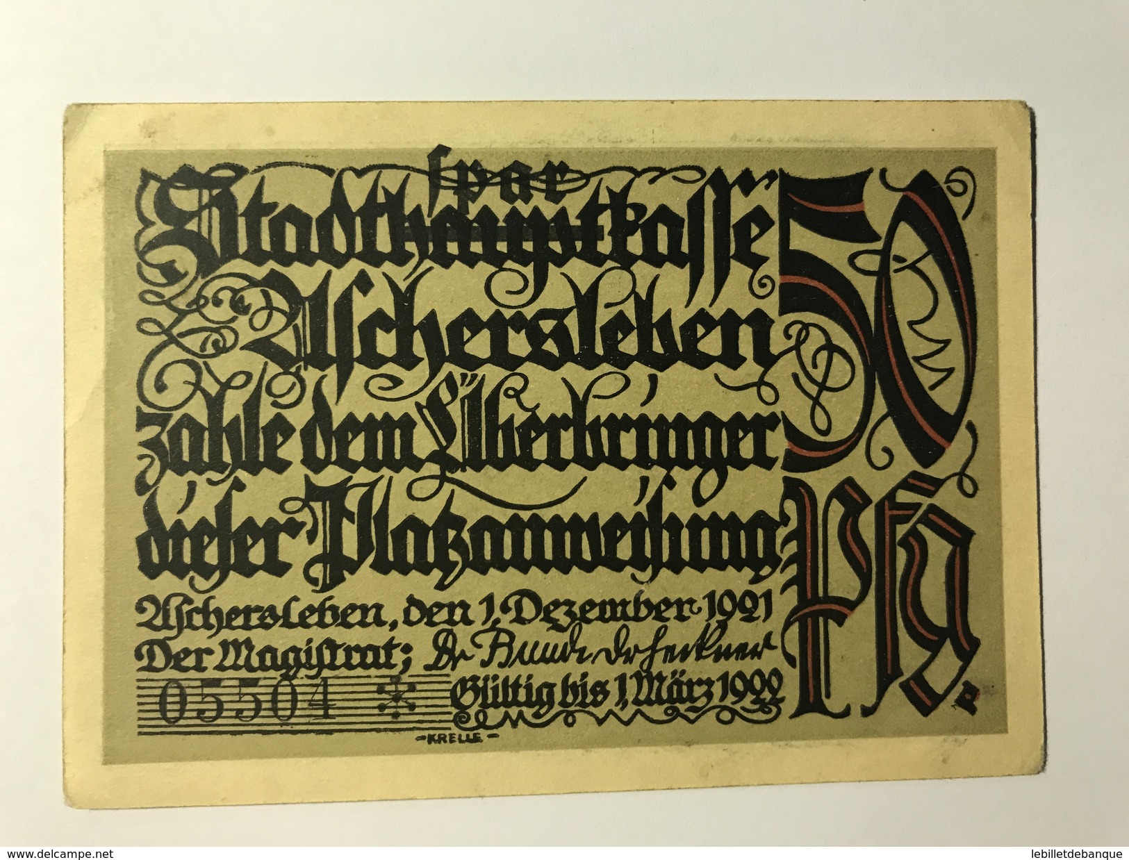 Allemagne Notgeld Uchersleben 50 Pfennig - Collections