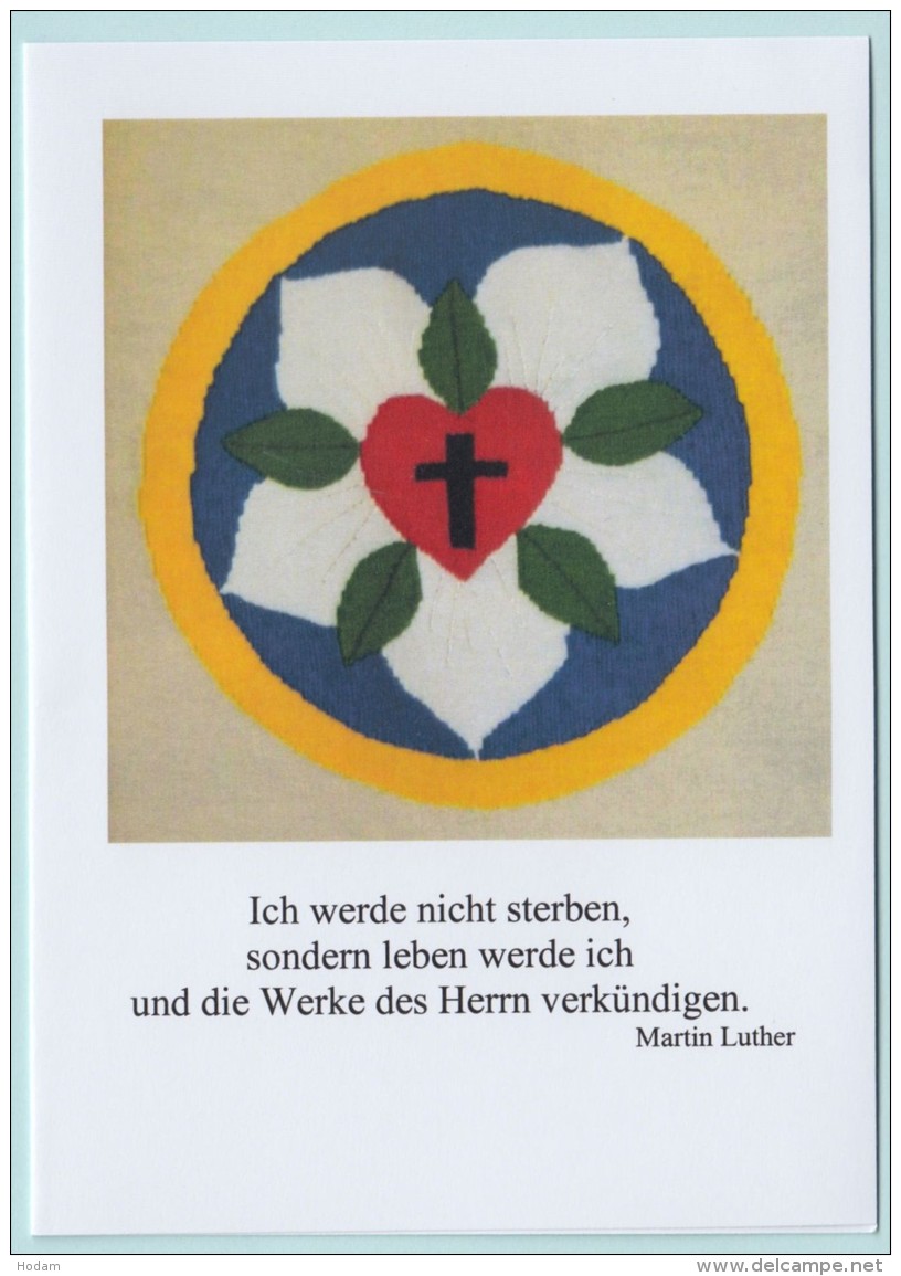 Spruchkarte "Martin Luther", Lutherrose - Altri & Non Classificati