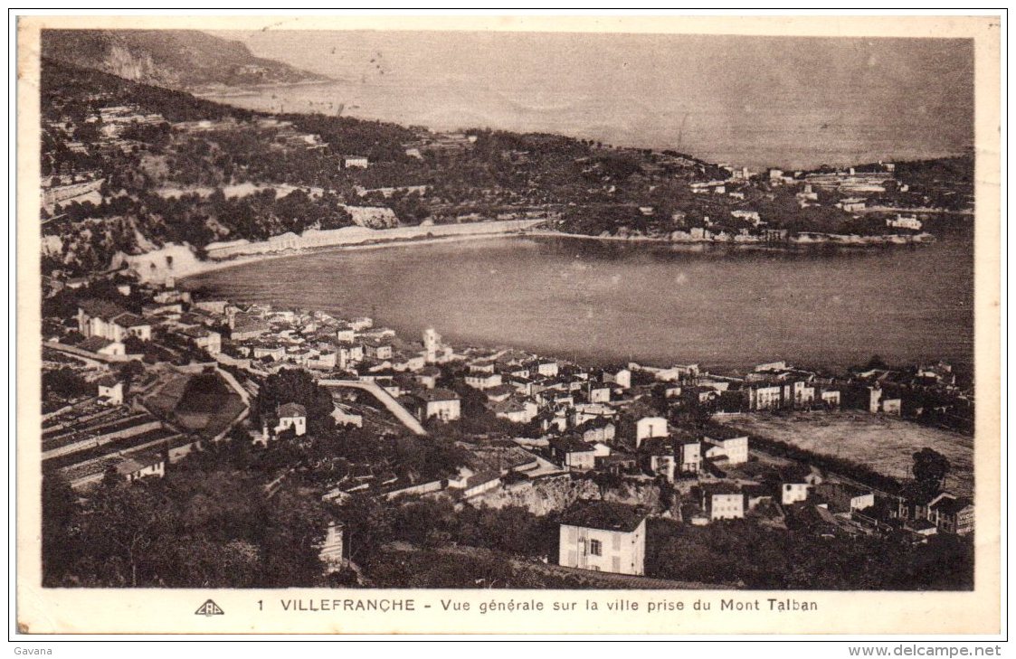 06 VILLEFRANCHE - Vue Générale Sur La Ville Prise Du Mont Talban (Recto/Verso) - Villefranche-sur-Mer
