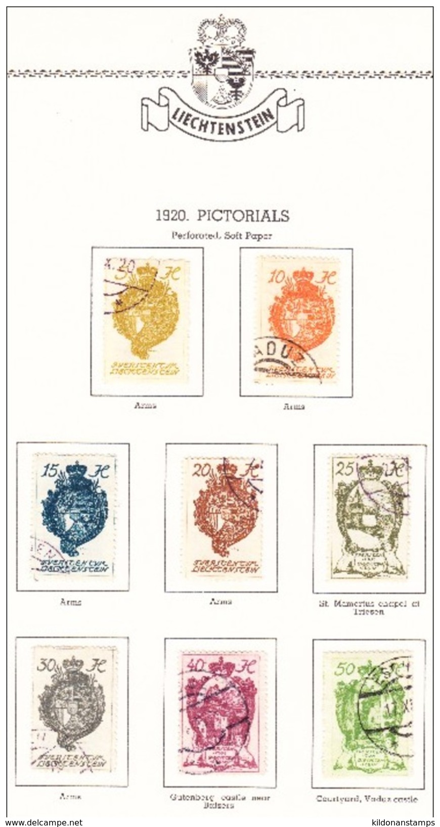 Liechtenstein 1912-66 cancelled collection, Minkus album & pages, Sc# see notes