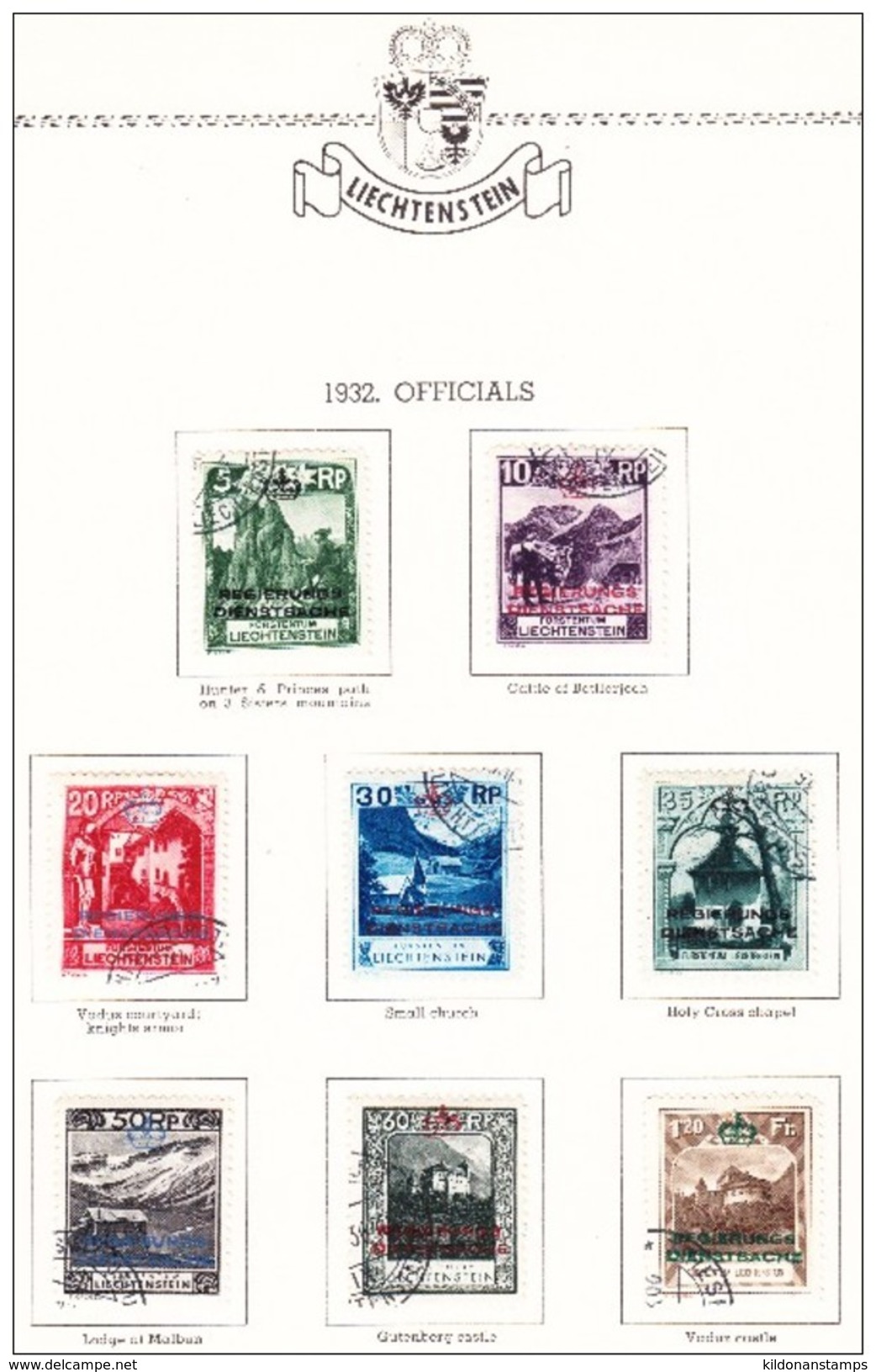 Liechtenstein 1912-66 cancelled collection, Minkus album & pages, Sc# see notes