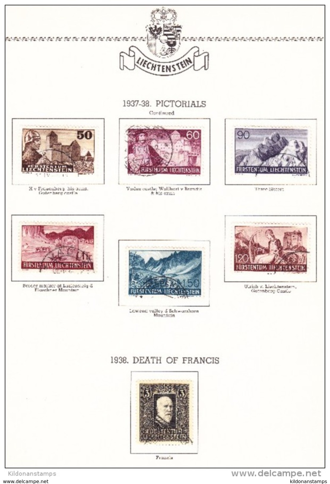 Liechtenstein 1912-66 cancelled collection, Minkus album & pages, Sc# see notes