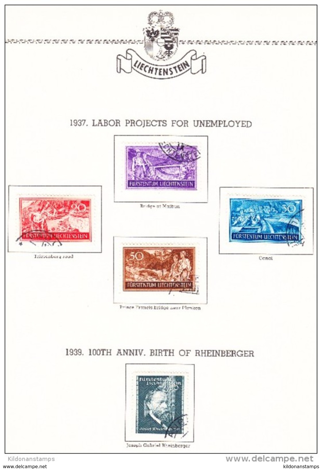 Liechtenstein 1912-66 cancelled collection, Minkus album & pages, Sc# see notes