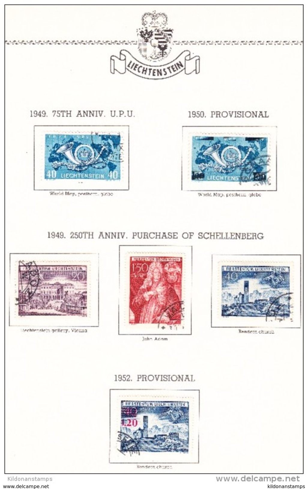 Liechtenstein 1912-66 cancelled collection, Minkus album & pages, Sc# see notes