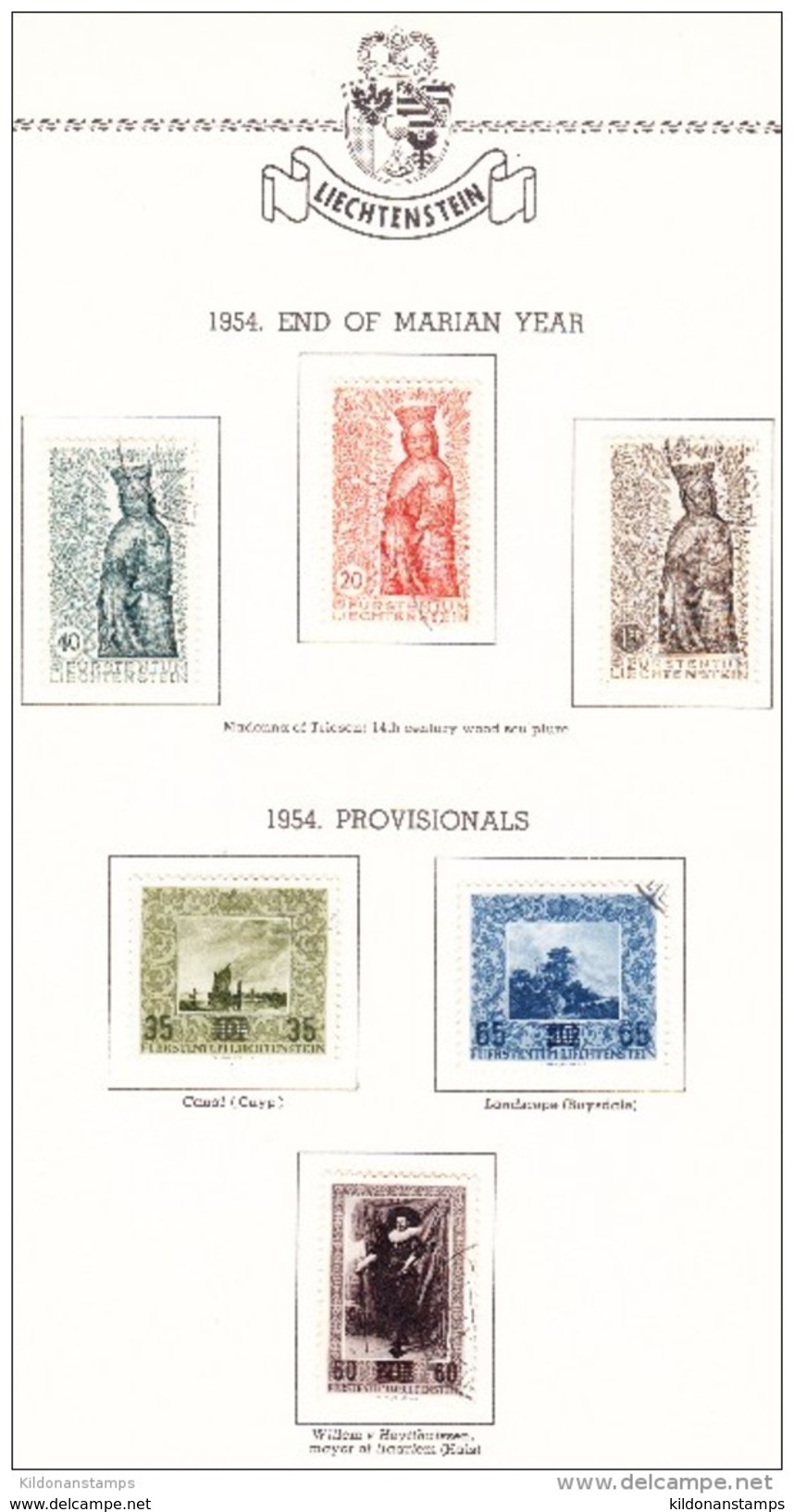 Liechtenstein 1912-66 cancelled collection, Minkus album & pages, Sc# see notes