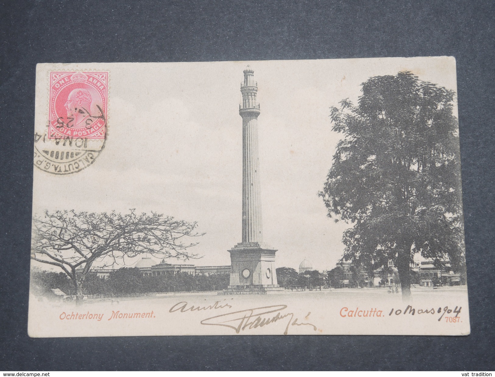 GRANDE BRETAGNE / INDE - Oblitération De Calcutta Sur Carte Postale Pour La France En 1904 - L 8738 - 1902-11 King Edward VII