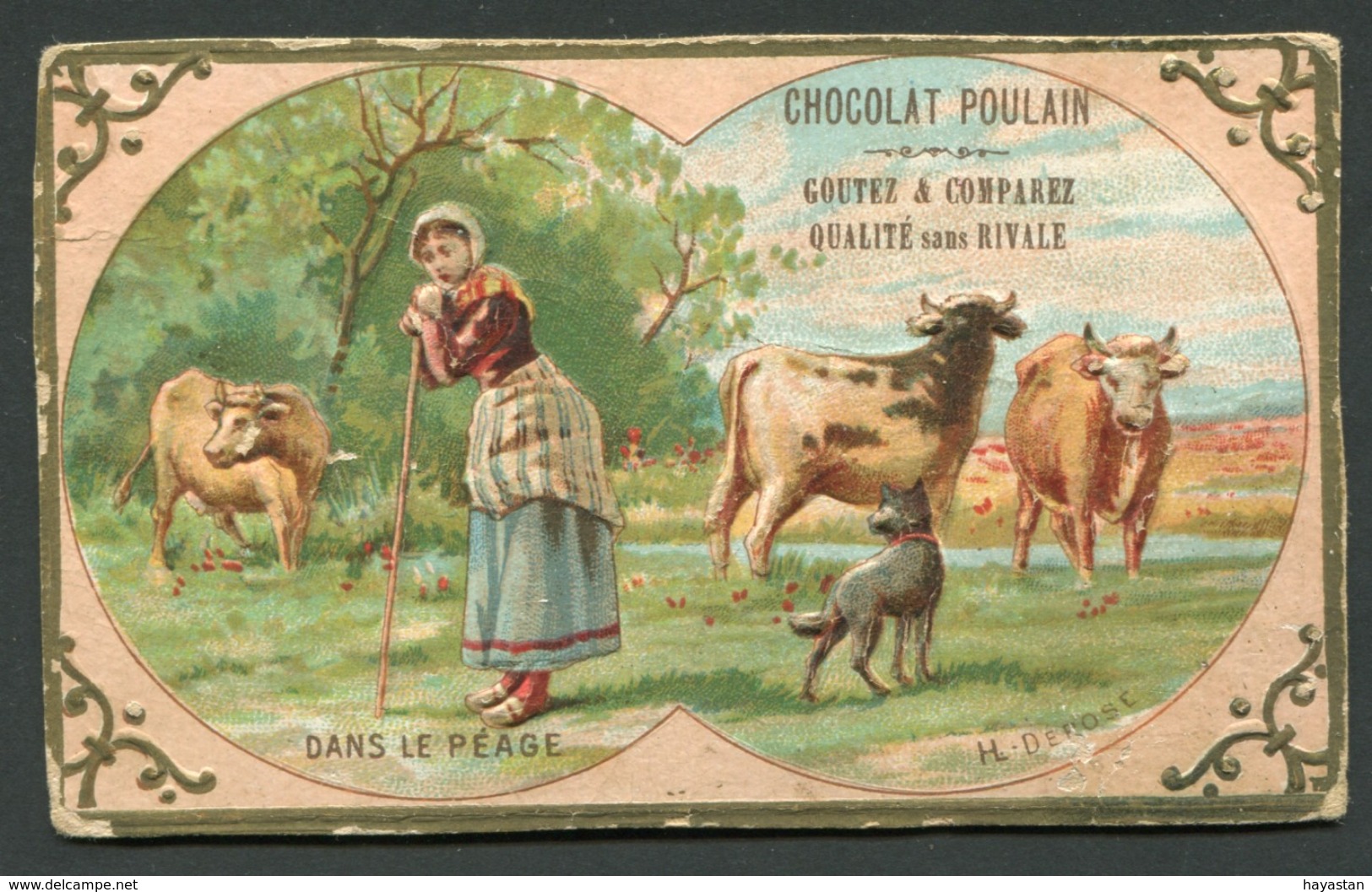 CHROMO CHOCOLAT POULAIN - DANS LE PEAGE - Poulain