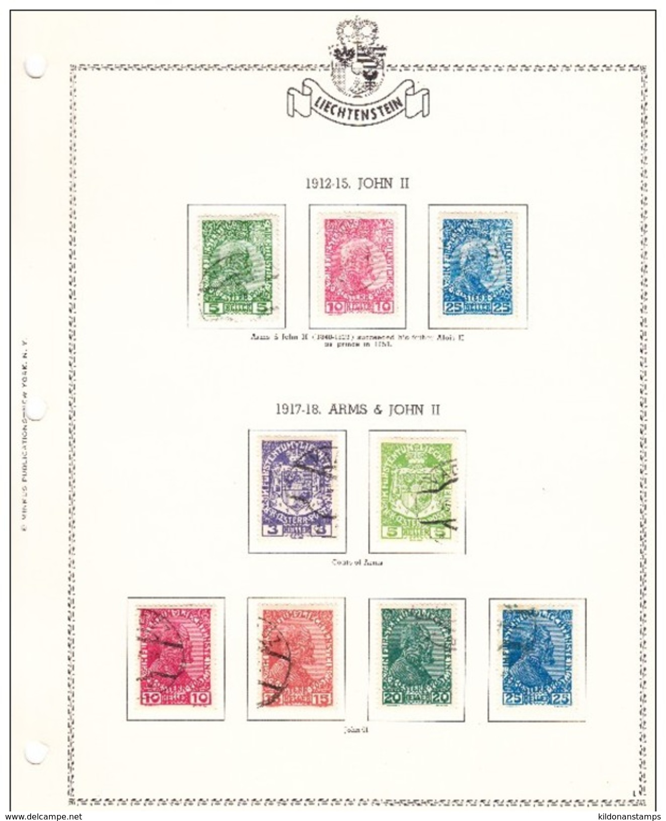 Liechtenstein 1912-66 Cancelled Collection, Minkus Album & Pages, Sc# See Notes - Gebruikt