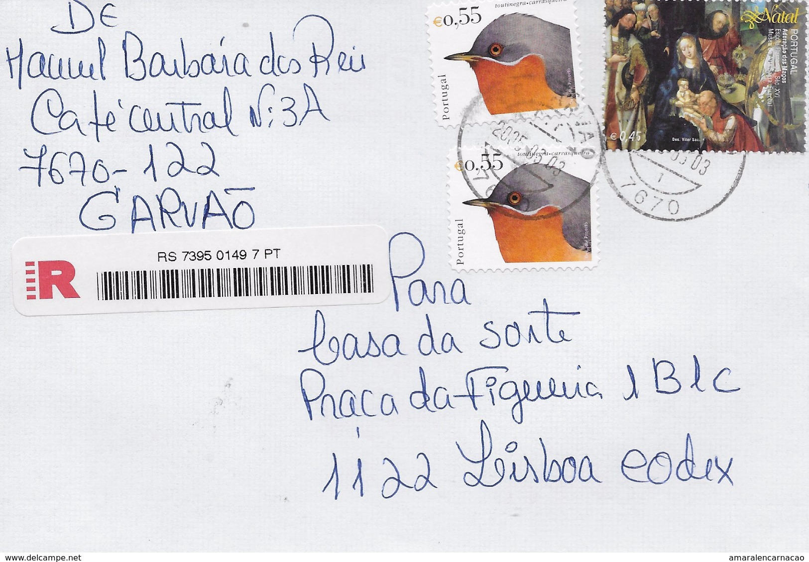 TIMBRES - STAMPS - MARCOPHILIE -  LETTRE RECOMMANDÉ - PORTUGAL - TIMBRES DIVERS - Lettres & Documents