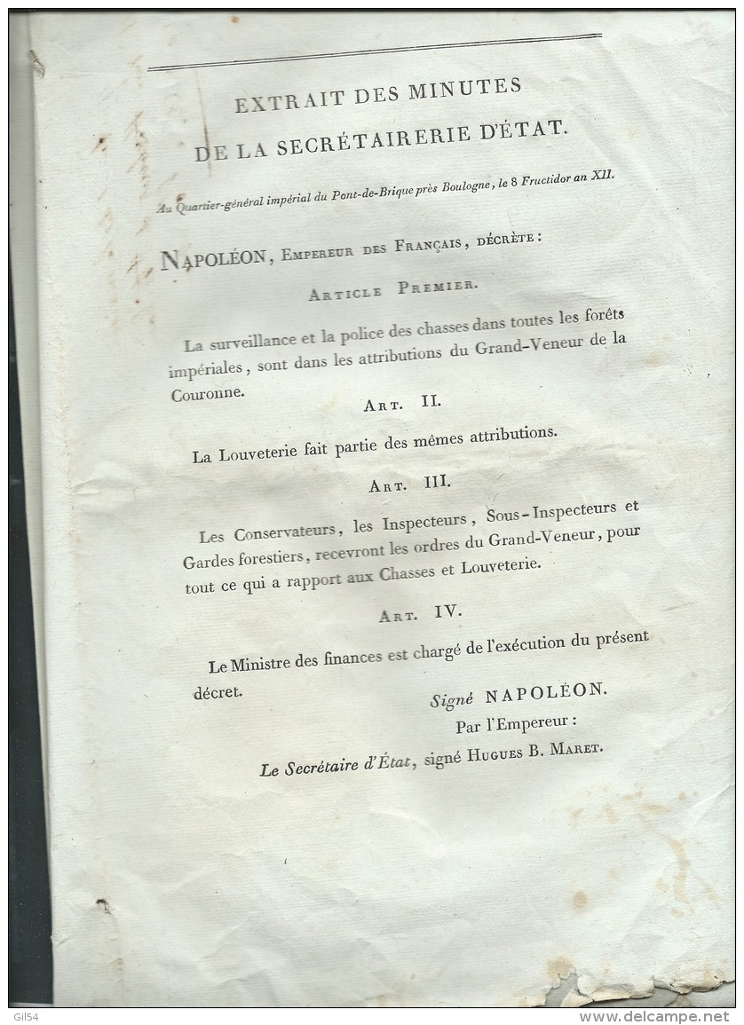 nomination par marechal bertiev de mr herbout comme lieutenant de louveterie ( dpt nord) on joint lire detail