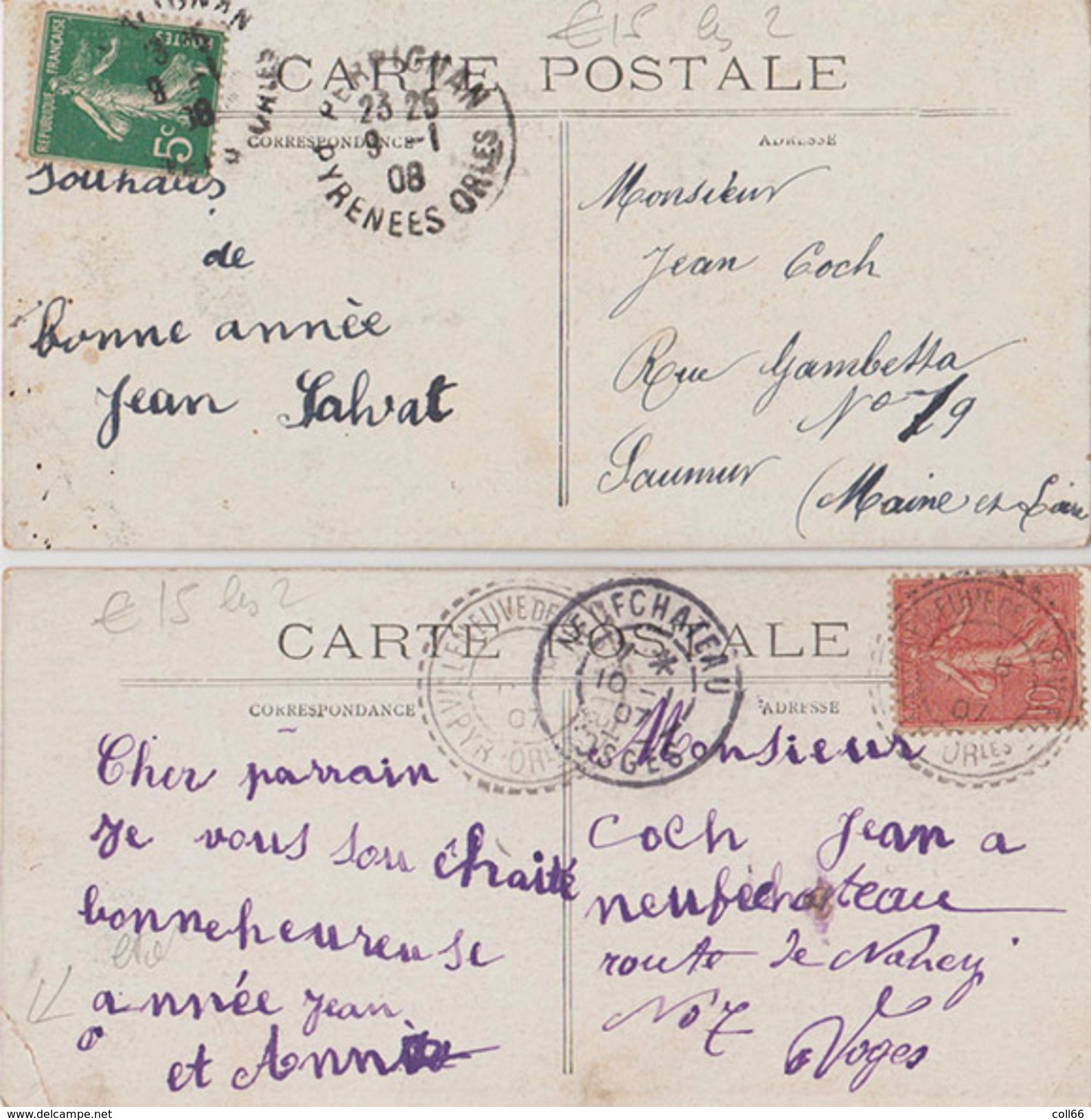 2 Cpa Forains Et Fête Foraine Marchand De Moulinet Gens Du Voyage 1907-1908 Beau Plan éditeur Non Précisé Dos Scanné - Street Merchants