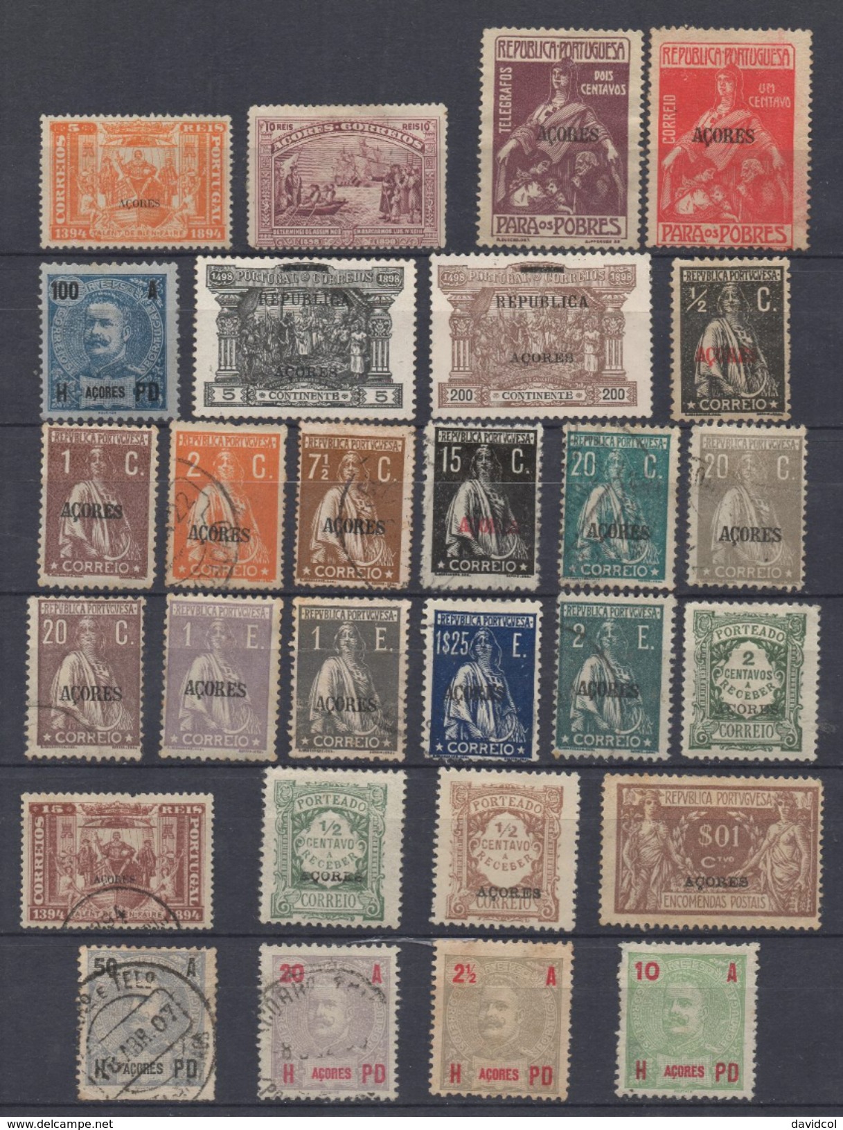 R181.-.PORTUGAL - AZORES -  MH / USED LOT X 28 STAMPS. HIGH CATALOGUE VALUE.-.SEE SCAN PLEASE. - Afrique Portugaise