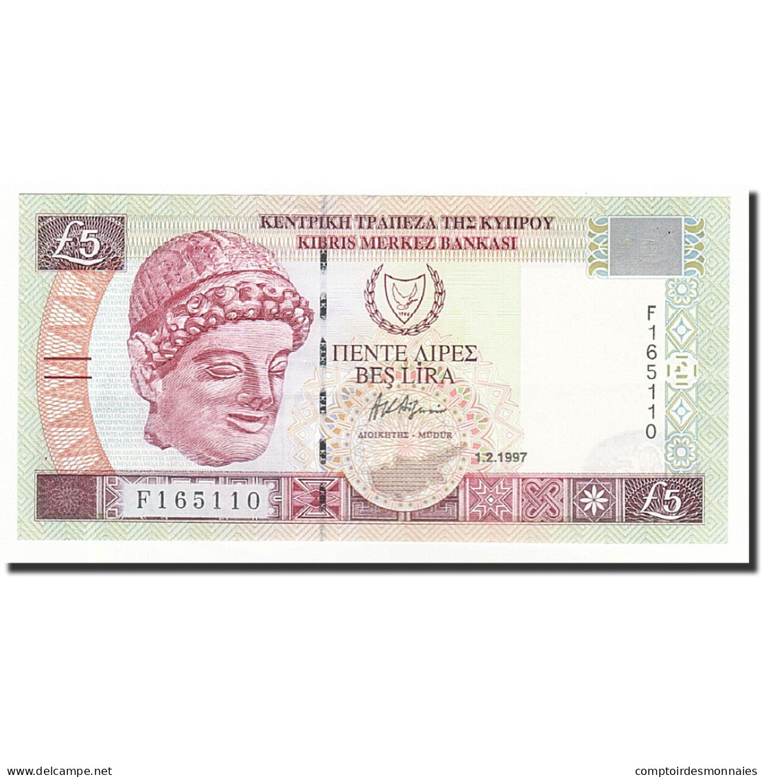 Billet, Chypre, 5 Pounds, 1997-02-01, KM:58, NEUF - Chypre