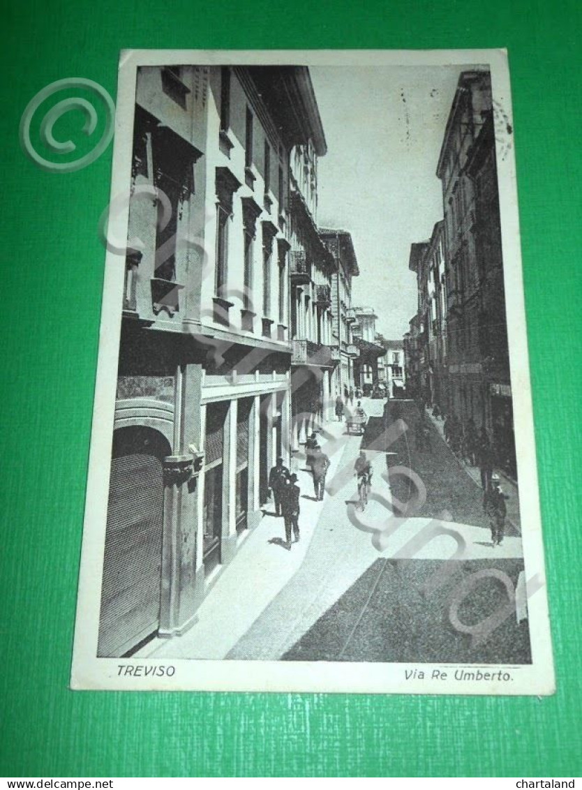 Cartolina Treviso - Via Re Umberto 1927 - Treviso