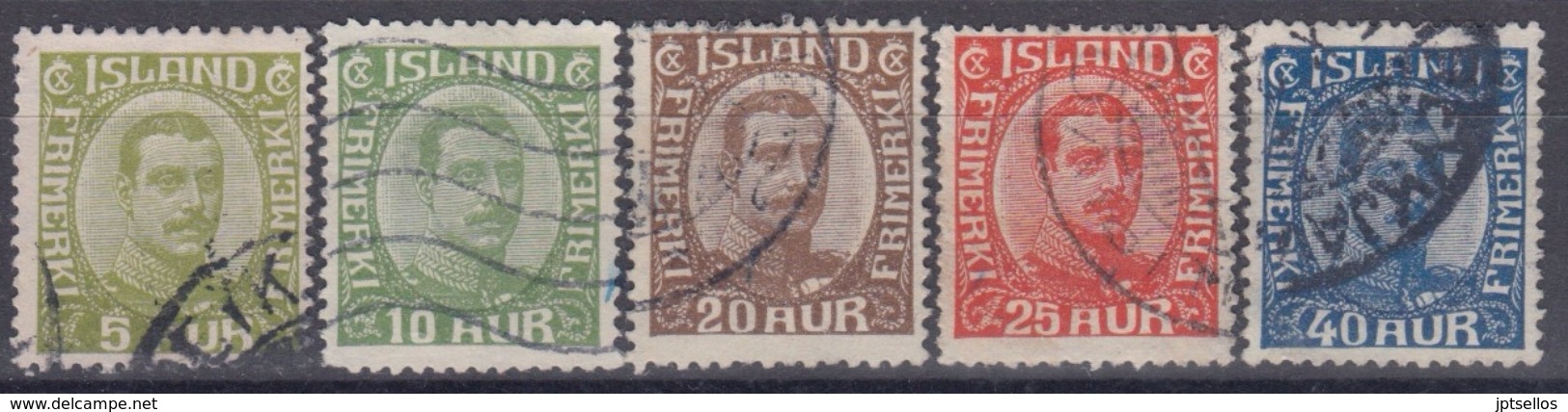 ISLANDIA 1922 Nº 105/109 USADO - Usados