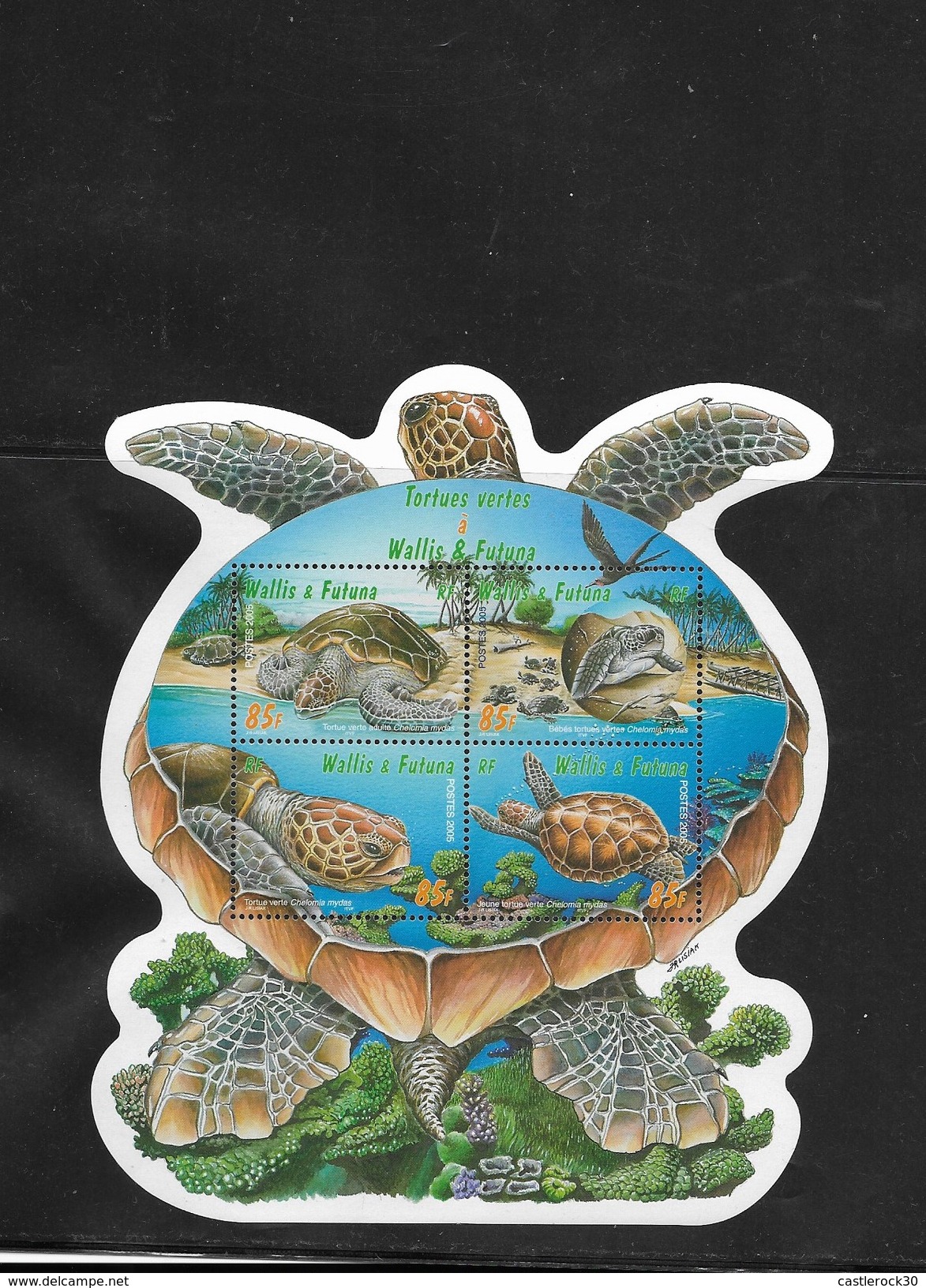 RO) 2005 WALLIS AND FUTUNA, TURTLE CHELOMIA-GREEN,  HABITAT, ODD SHAPE MNH - Ungebraucht