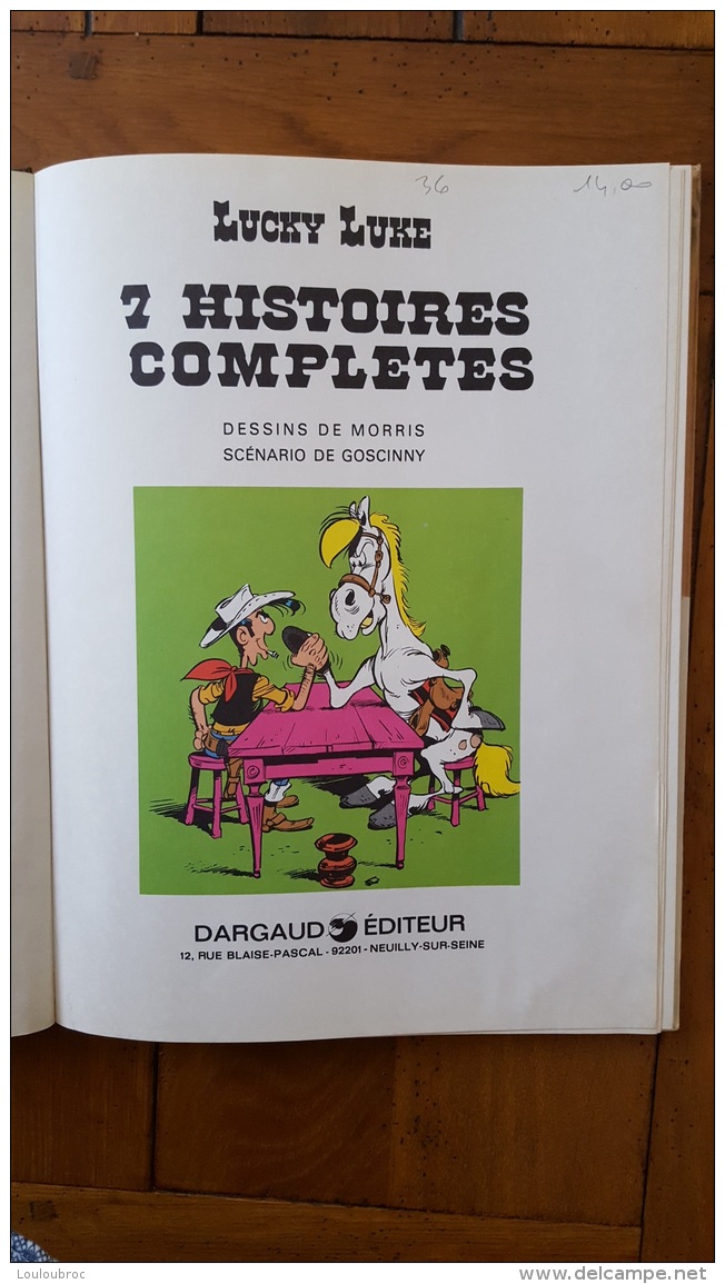 LUCKY LUKE 7 HISTOIRES COMPLETES  EDITION DARGAUD 1974 - Lucky Luke