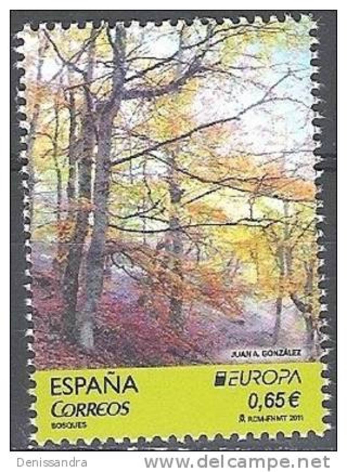 España 2011 Yvert 4301 Neuf ** Cote (2015) 2.00 Euro Europa CEPT Arbres - Neufs