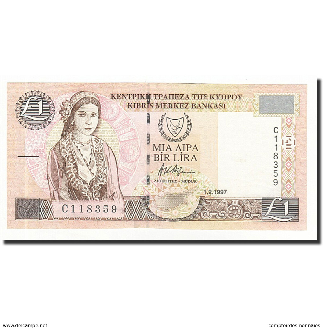 Billet, Chypre, 1 Pound, 1997-02-01, KM:57, NEUF - Zypern