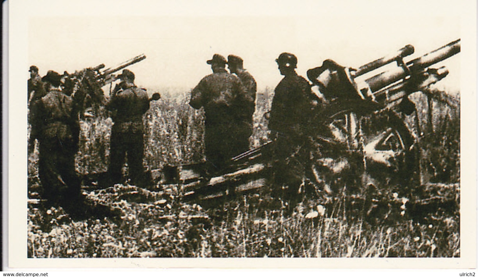 Foto Deutsche Soldaten Mit Geschützen - 2. WK - 9*5cm - Repro (29169) - Sonstige & Ohne Zuordnung