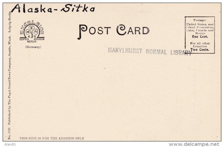 Sitka Alaska, Totem Poles Indian River Park, Native Art, C1900s Vintage Postcard - Sitka