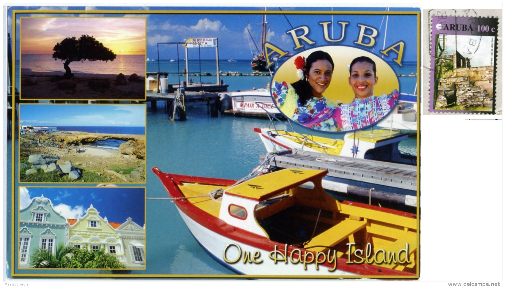 ARUBA  One Happy Island  Multiview  Nice Stamp - Aruba