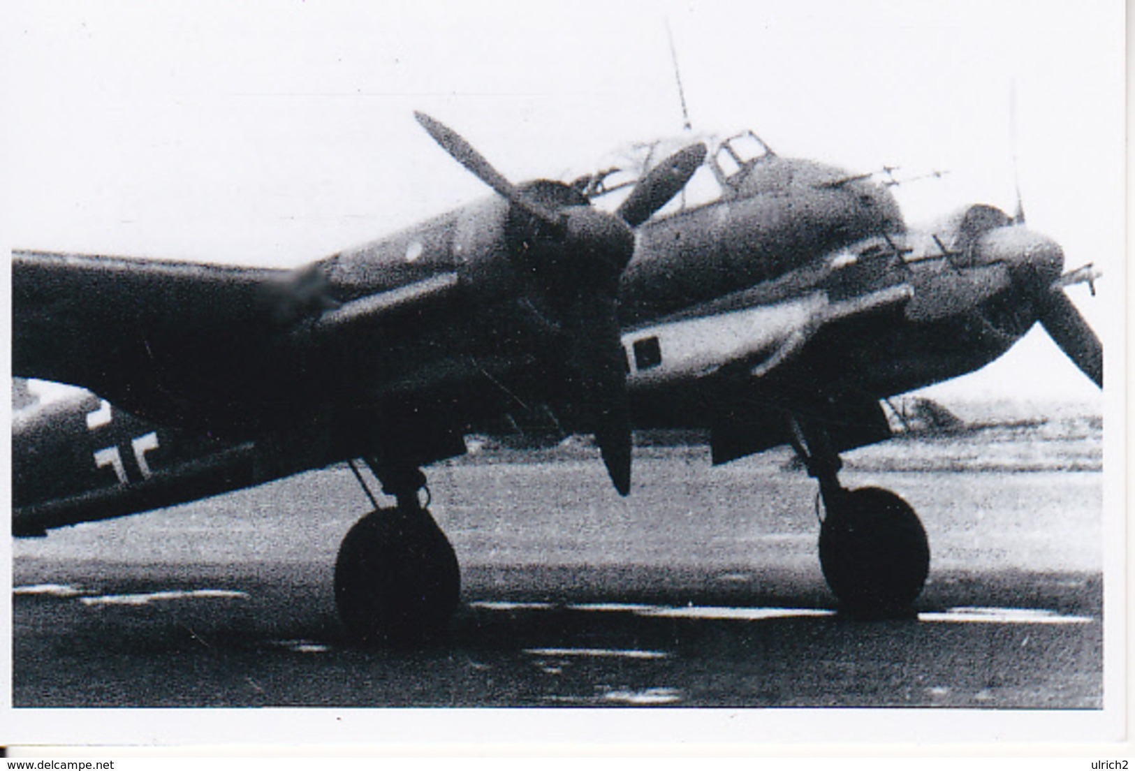 Foto Deutscher Zweimotoriger Bomber - HE 111 (?) - 2. WK - 9*6cm - Repro (29184) - Sonstige & Ohne Zuordnung