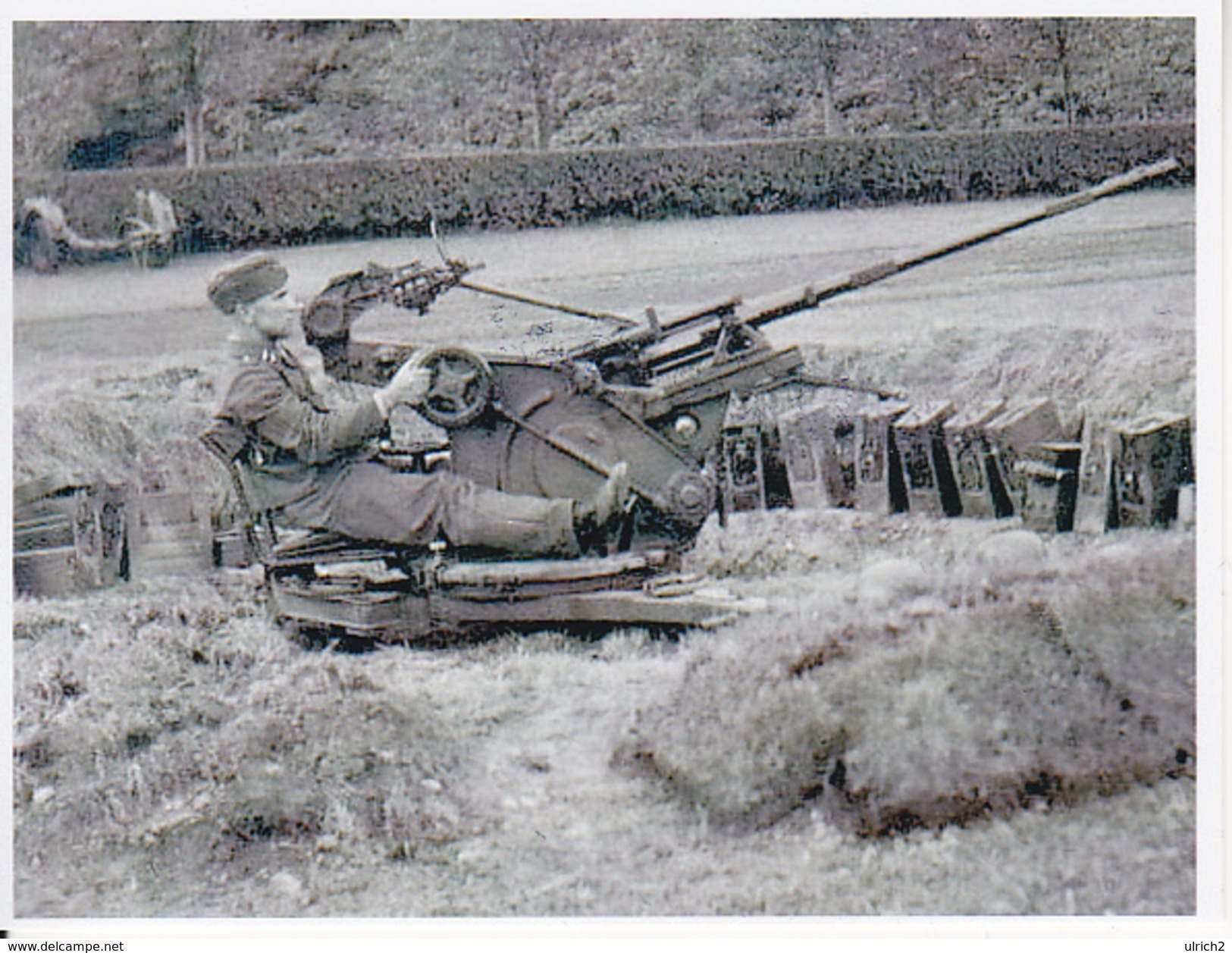 Foto Deutscher Soldat Mit Flak - 2. WK - 9*7cm - Repro (29190) - Sonstige & Ohne Zuordnung