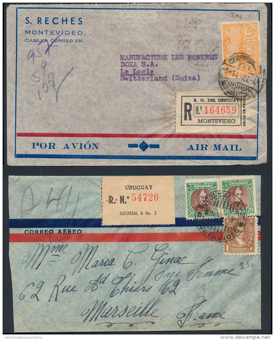 Uruguay : 1919/1960, 8 Aangetekende Brie - Collections (en Albums)