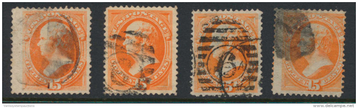 1870/1879 'Webster 15c Oranje' (4x) Dive - Andere & Zonder Classificatie