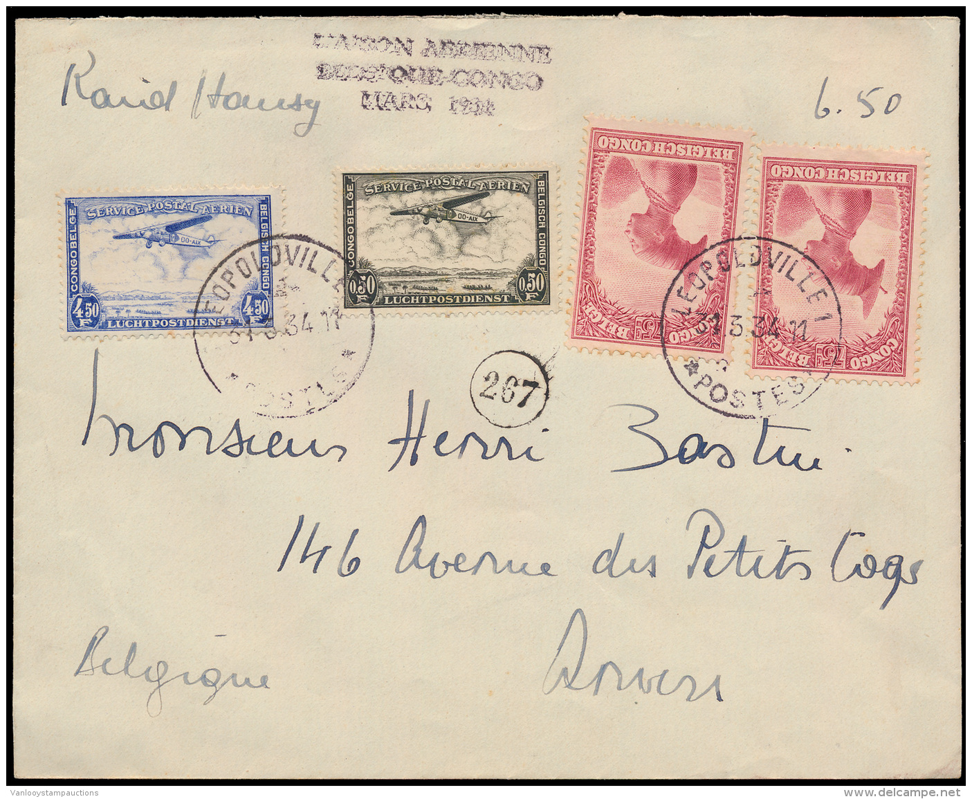 1934/1936, 8 LP-brieven Van- En Naar Bel - Zonder Classificatie