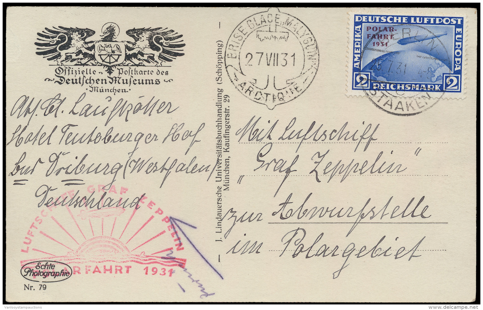 1931, Reich Zeppelin Polarfahrt Etappe B - Zonder Classificatie