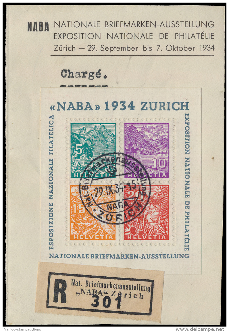 BF 1 'NABA 1934' Op Fragment, Zm (Yv &euro; 6 - Andere & Zonder Classificatie