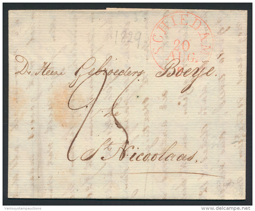 1829, Voorloper, SCHIEDAM Naar Sint-Nico - ...-1852 Préphilatélie