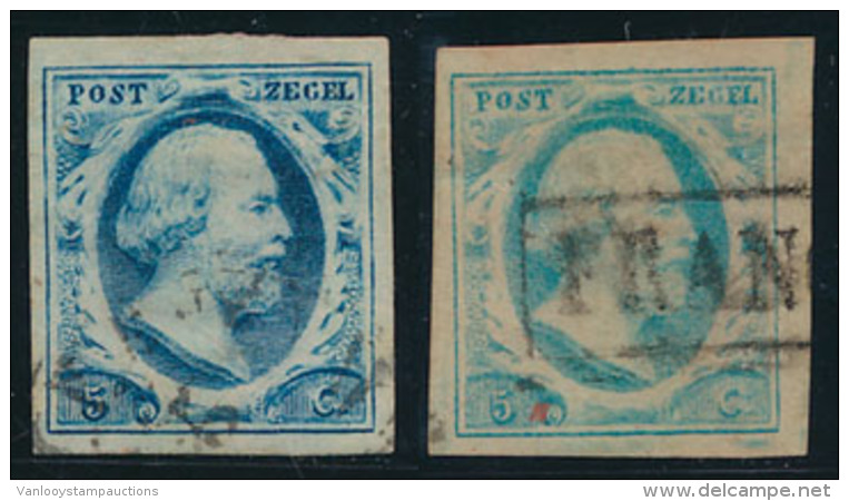 N&deg; 1 '5 Cent' (2x), Pl I-33 Donkerblauw - Other & Unclassified
