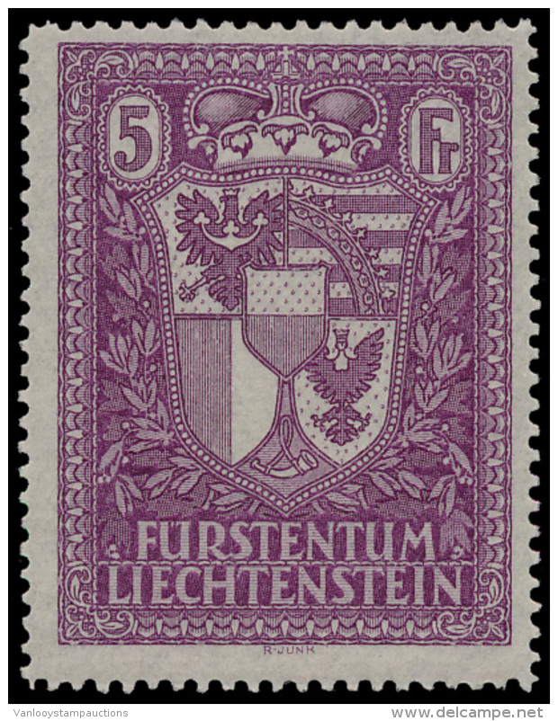 N&deg; 128 '1935 Vaduz 5Fr Paars', Zm (Yv &euro; - Andere & Zonder Classificatie