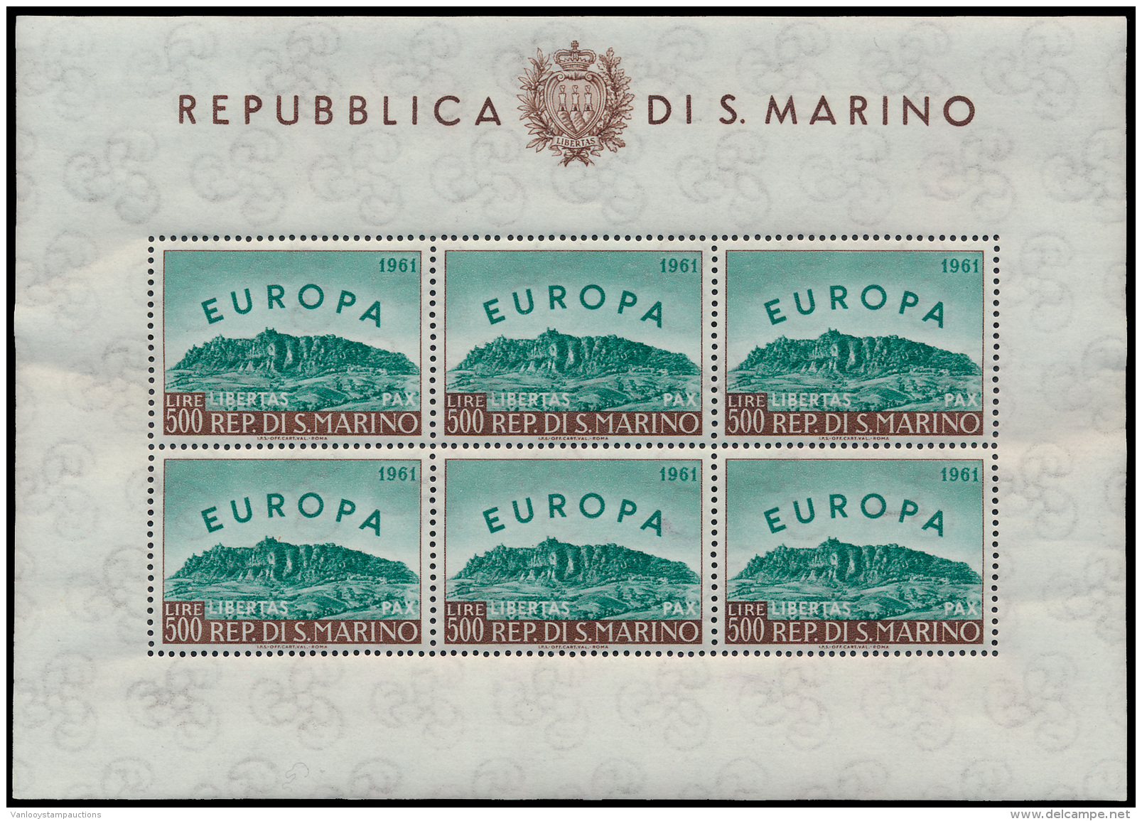 N&deg; 523 '1961 Europa' (Kleinboog Van 6), - Andere & Zonder Classificatie