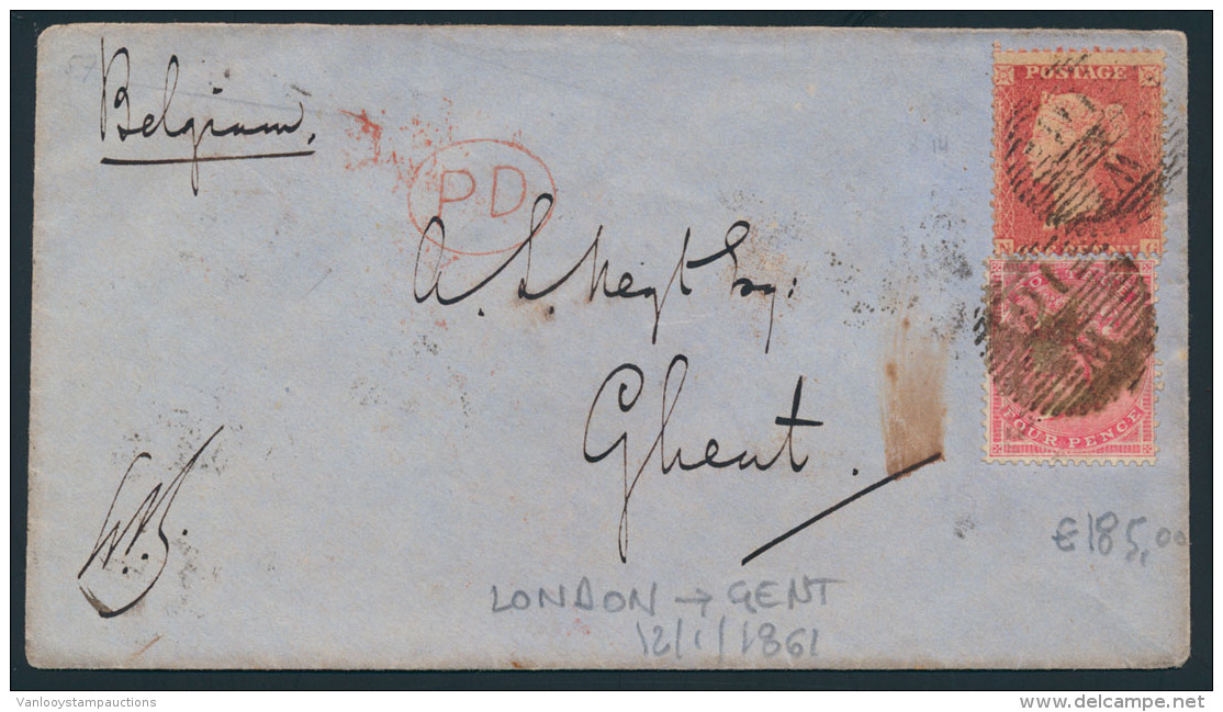1861, Mooie Brief Van London Naar Gent, - Andere & Zonder Classificatie