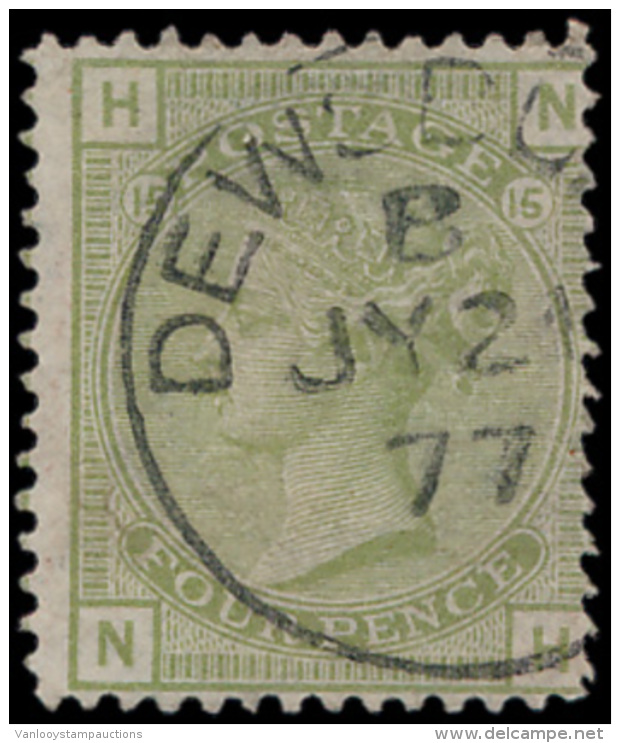 N&deg; 153 '1877, 4d Sage-green, Pl 15' Mooi - Andere & Zonder Classificatie