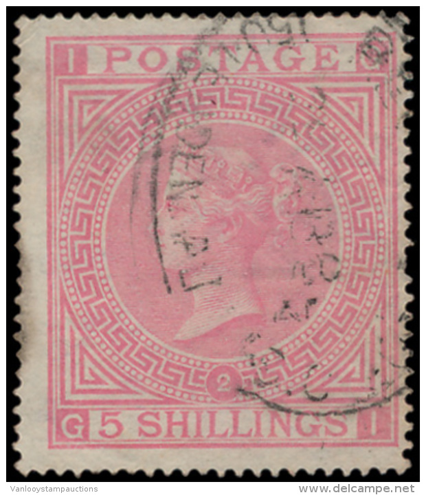 N&deg; 127 '1867, 5 Sh Pale Rose', Zm (SG &pound; - Andere & Zonder Classificatie