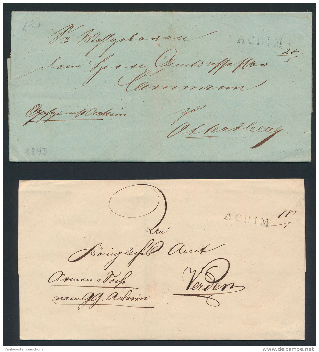 1843/1848, 2 Voorlopers ACHIM  Naar Verd - Autres & Non Classés