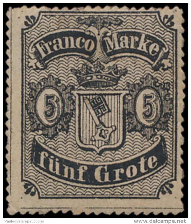 N&deg; 12 '1862, 5 Gr Zwart Op Grijs' Met Ke - Andere & Zonder Classificatie