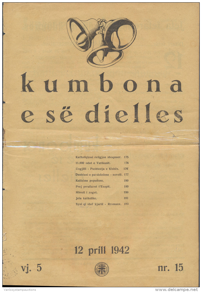 1942, Krant 'Kumbona E S&euml; Dielles' Katho - Albanië