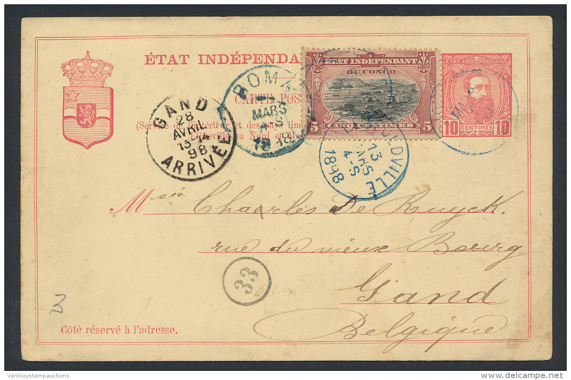 1898, PWS Nr 10 En N&deg; 15 'donker Roodbru - Postwaardestukken