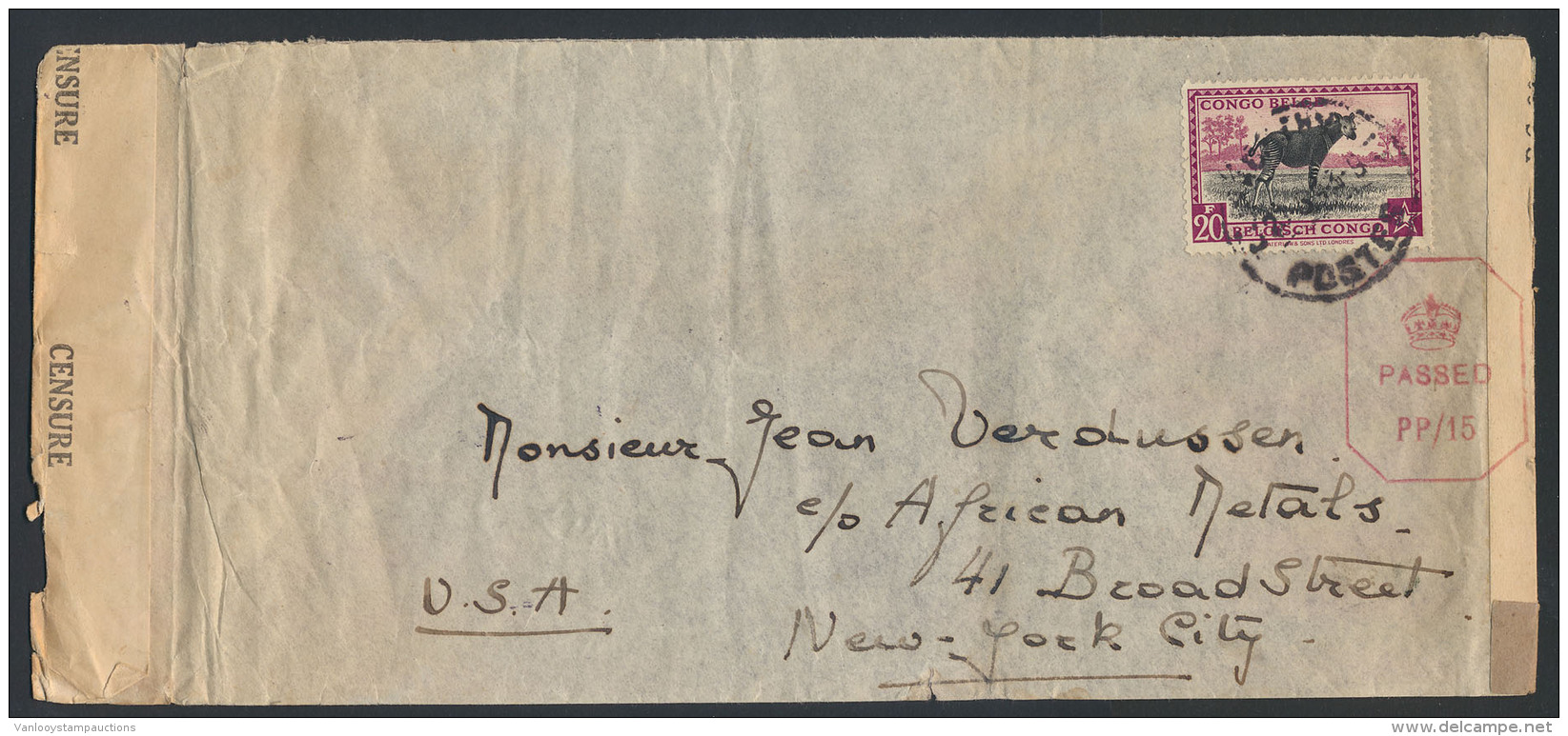 1943, N&deg; 267 Op Brief Uit Elisabethville - Brieven En Documenten