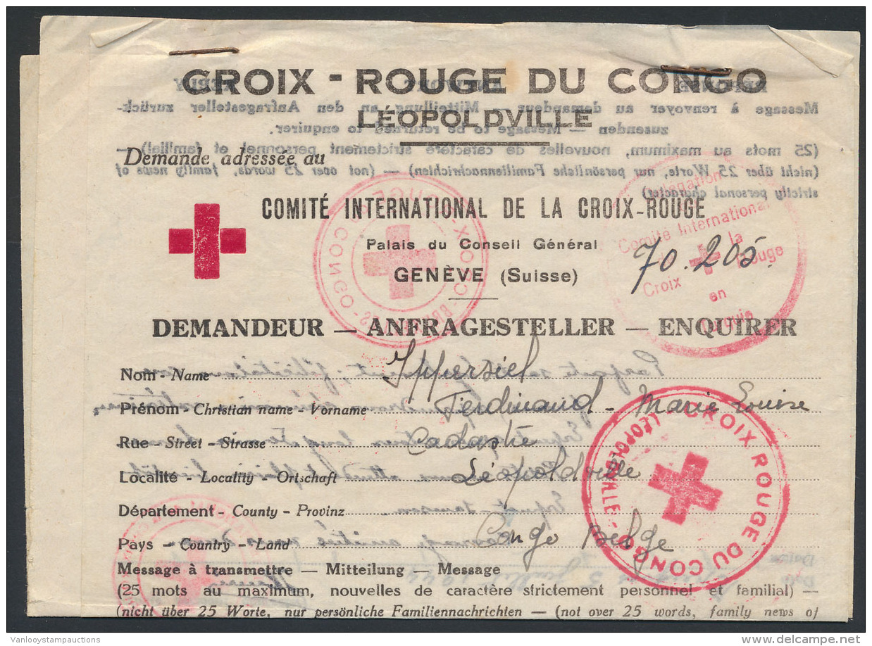 1944, Gehalveerd Document 'Rode Kruis' M - Andere & Zonder Classificatie