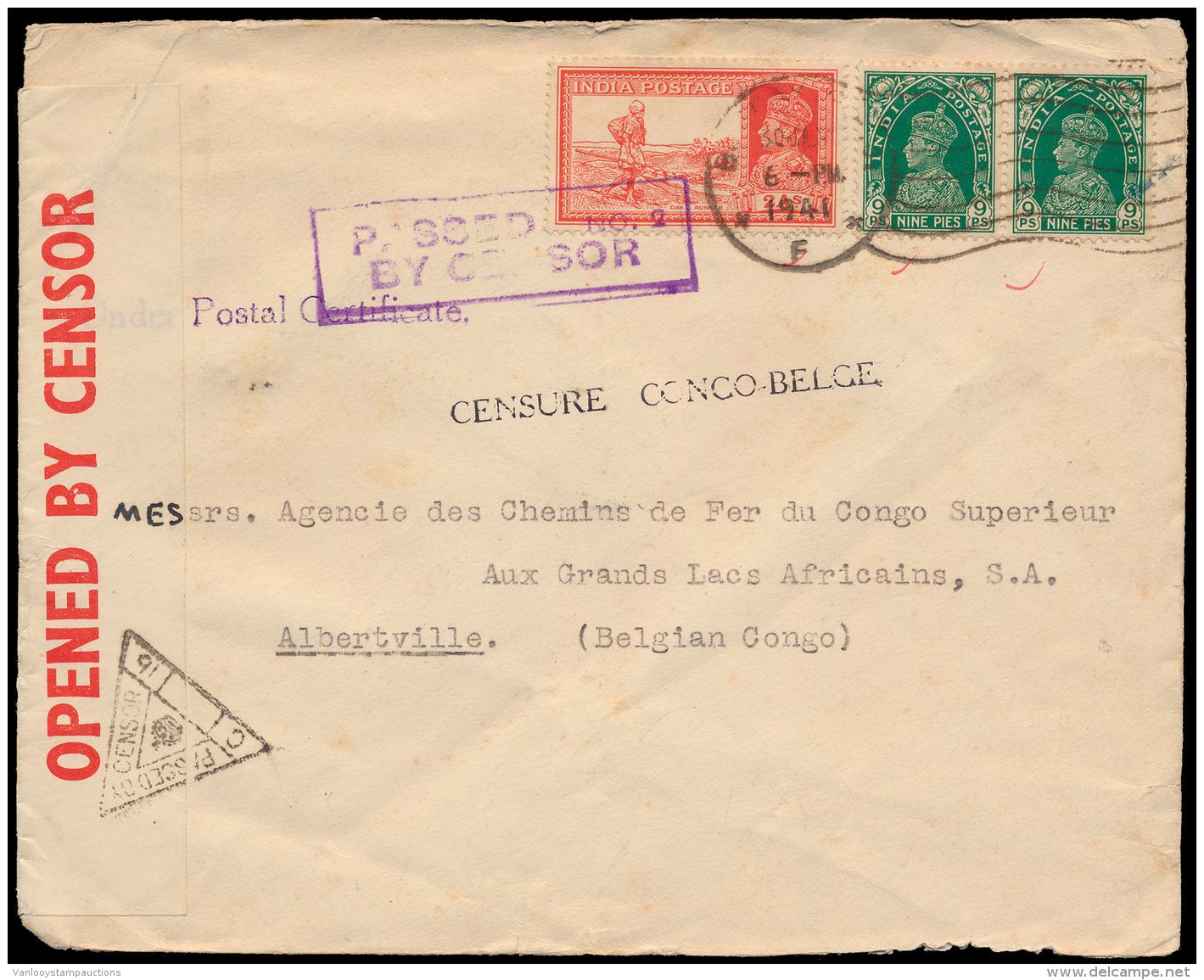1941, Brief Van Bombay/ India 30/7/1941 - Andere & Zonder Classificatie