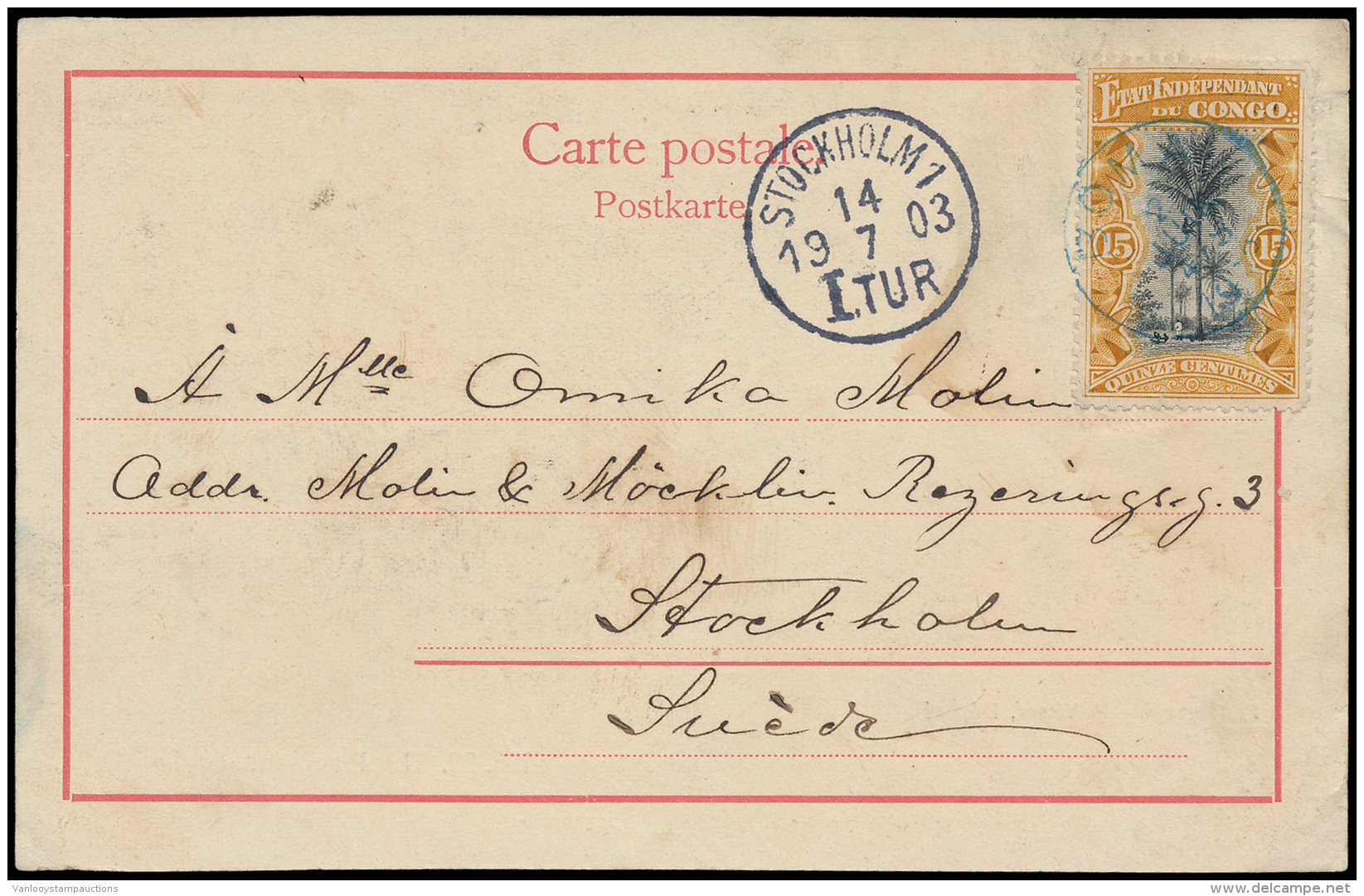 1903, N&deg; 20 Op Postkaart Uit Boma 02/06/ - Andere & Zonder Classificatie
