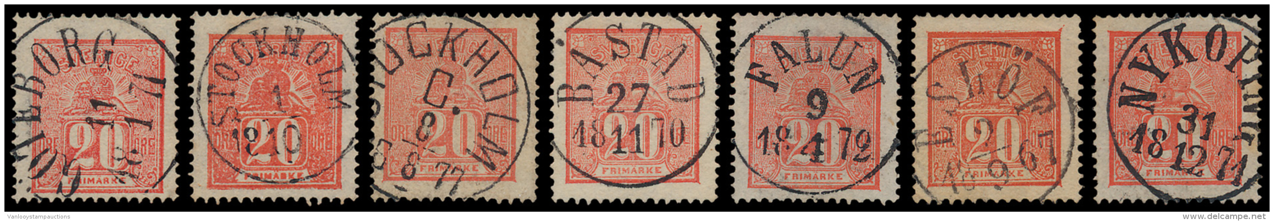 N&deg; 15 '20 &ouml;re Rood' (15x) Uitgezochte Pr - Used Stamps