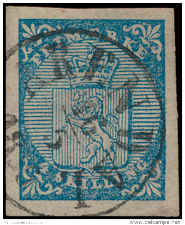 N&deg; 1 '4 S Blauw' Zeer Goed Gerand, Prach - Used Stamps